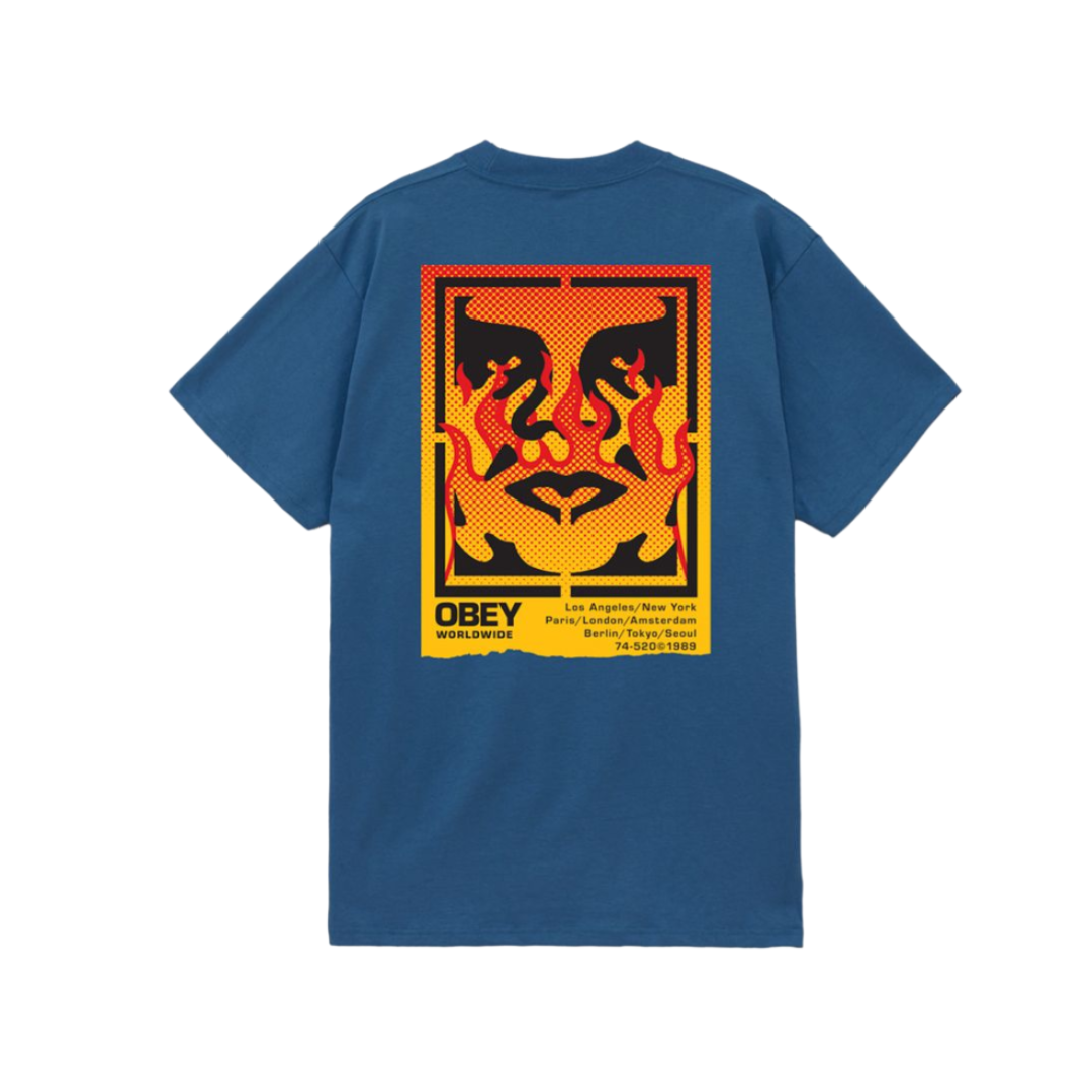 Camiseta Icon Stencil Flame Obey