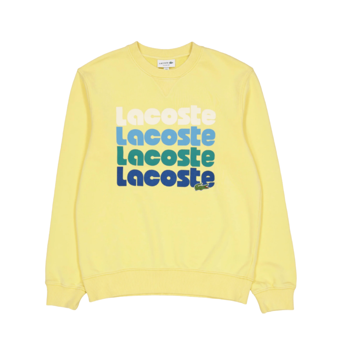 Sudadera Lettering Amarilla Lacoste