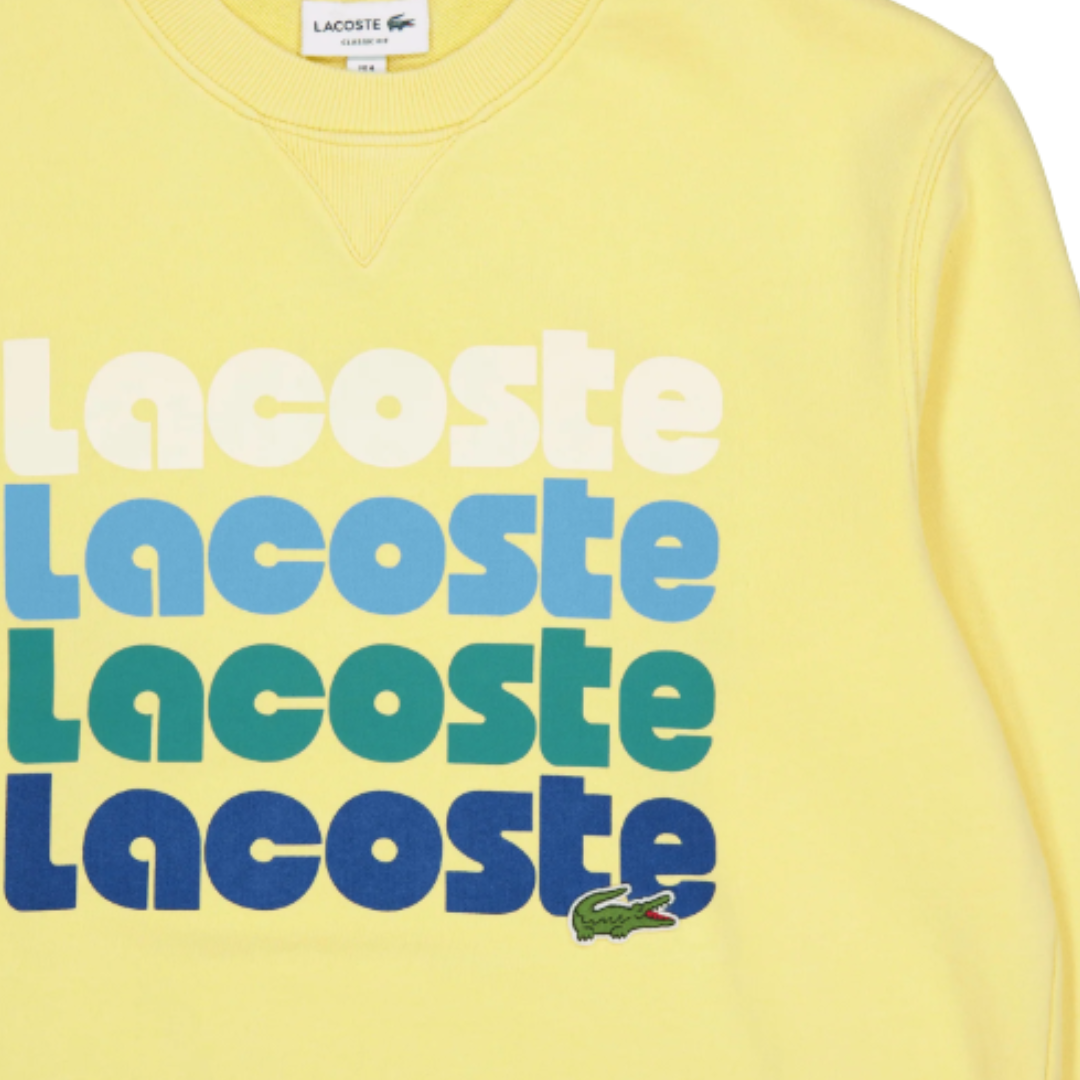 Sudadera Lettering Amarilla Lacoste