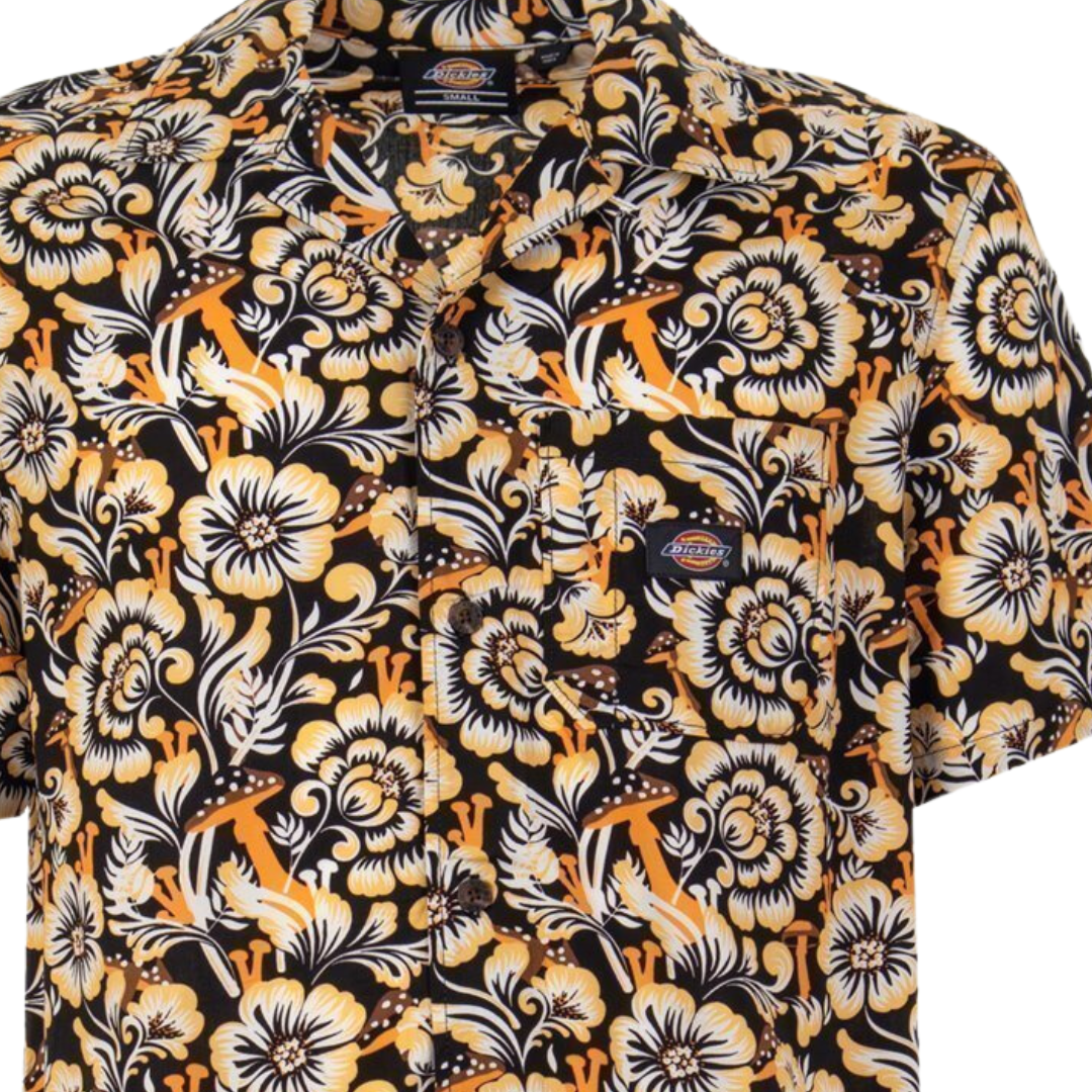 Camisa Roseburg Floral negra Dickies